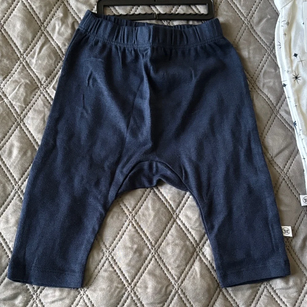 NWT Honest Baby Organic Cotton 2 Pack Harem Pants 0-3 Months Navy Twinkle Star - Picture 3 of 11